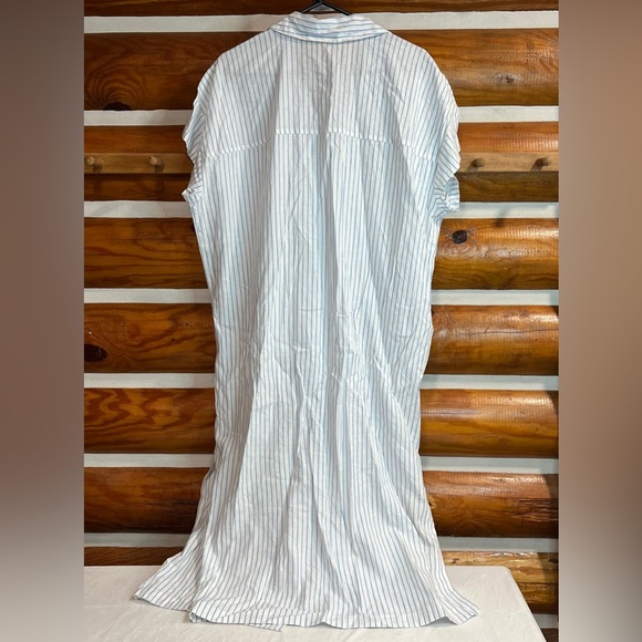 Calia White and Blue Striped Swim Coverup XL - Picture 4 of 5